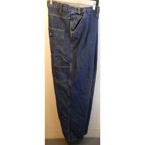 RK Brand Carpenter Jeans Mens 44x32 Blue Denim Rural King Workwear 100% Cotton